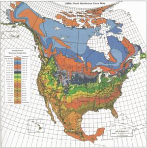 USDA Hardiness Zone Map