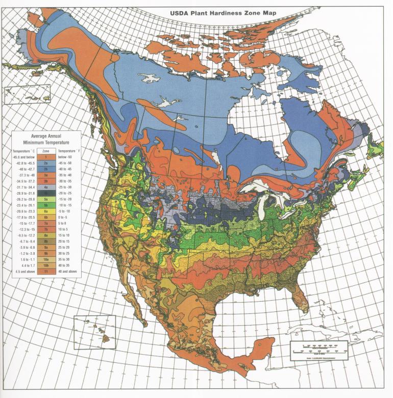 USDA Hardiness Zone Map